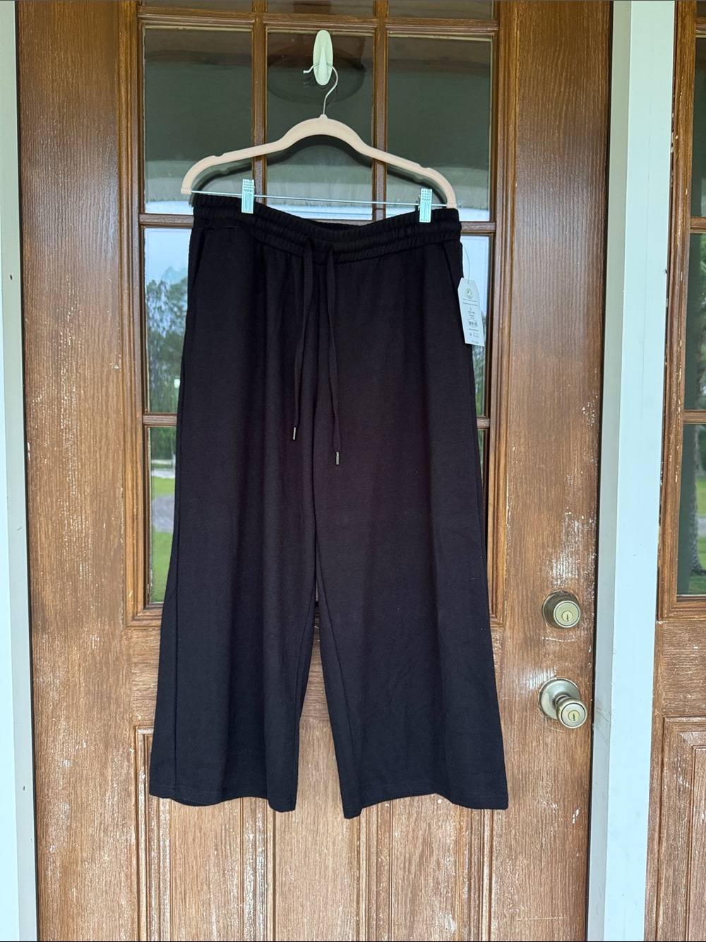 Time and Tru Black Knit Pants with Drawstring Waist